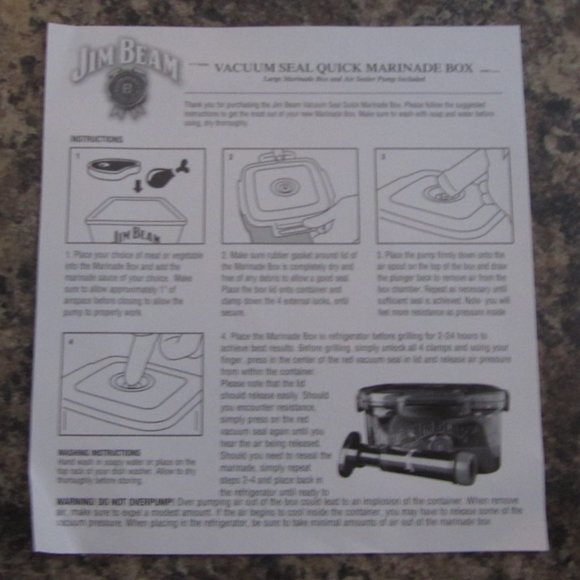 Jim Beam Kitchen Jim Beam Vacuum Seal Quick Marinade Box And Air